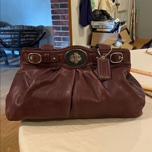 Coach Leather Satchel, Plum